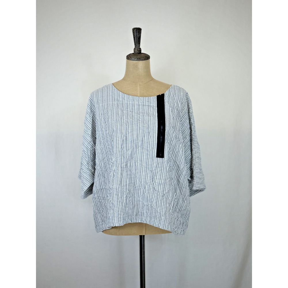 NWT Ever Sassy #63145 Black & White Top w/ Zipper Embellishment #0245 XL